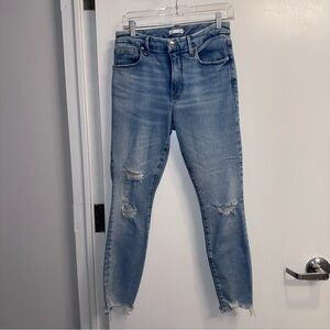 Good American Distressed High Waist Light Blue Skinny Jeans